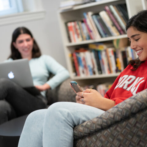 CIW students working in lounge