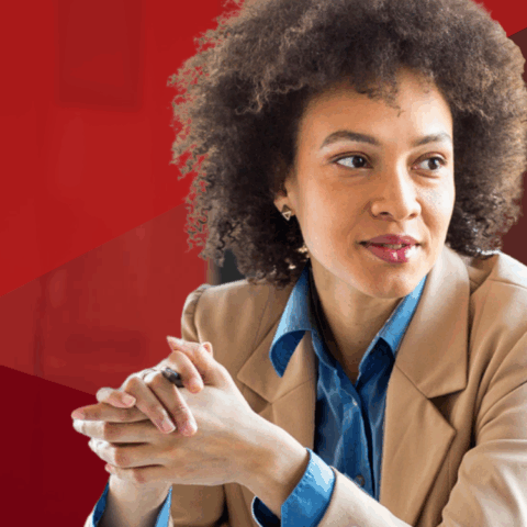 DSPP student with red triangle overlays