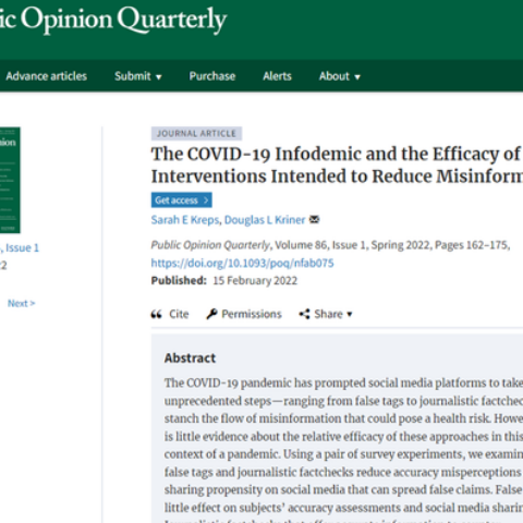 screenshot of public opinion quarterly article webpage