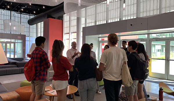 group of students with professor