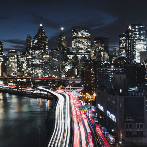 NYC skyline at night