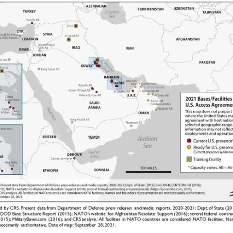 screenshot of map outlining 2021 bases with reported US access agreements
