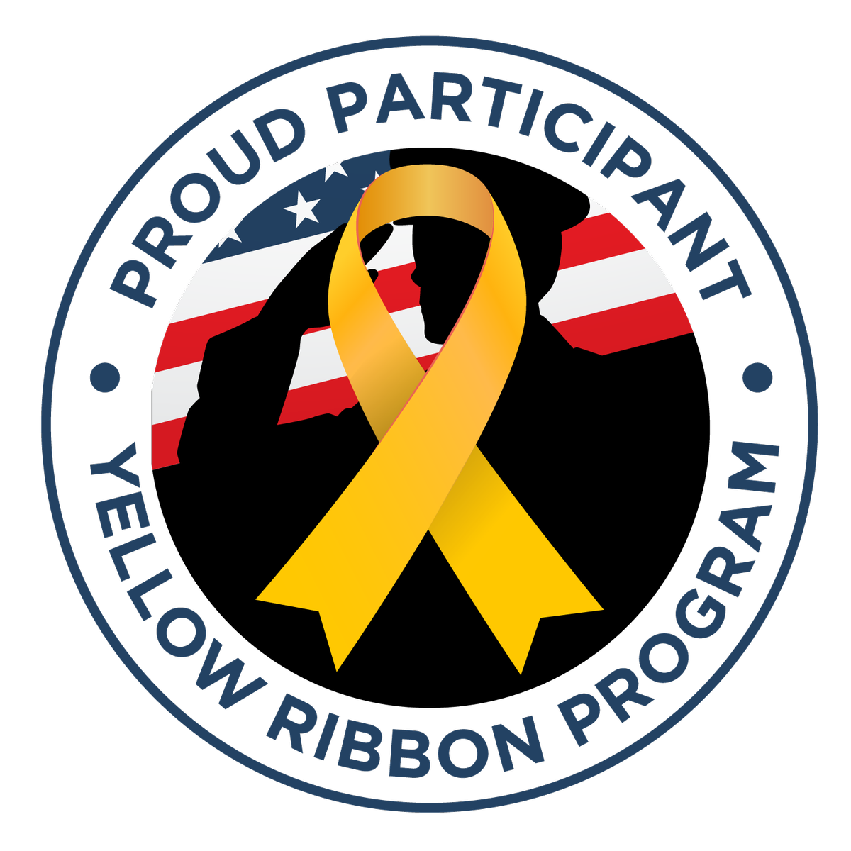 Yellow Ribbon on flag background